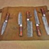 Custom Handmade Damascus Steel Chef Knife Set With Leather Roller Kit | Christmas Gift, Birthday Gift, Wedding Gift, Anniversary Gift, Valentine's Gift - Image 2