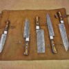 Custom Handmade Damascus Steel Chef Knife Set With Leather Roller Kit | Christmas Gift, Birthday Gift, Wedding Gift, Anniversary Gift, Valentine's Gift - Image 2