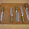 Custom Handmade Damascus Steel Chef Knife Set With Leather Roller Kit | Christmas Gift, Birthday Gift, Wedding Gift, Anniversary Gift, Valentine's Gift