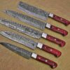 Custom Handmade Damascus Steel Chef Knife Set With Leather Roller Kit | Christmas Gift, Birthday Gift, Wedding Gift, Anniversary Gift, Valentine's Gift - Image 3