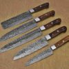 Custom Handmade Damascus Steel Chef Knife Set With Leather Roller Kit | Christmas Gift, Birthday Gift, Wedding Gift, Anniversary Gift, Valentine's Gift - Image 3