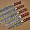 Custom Handmade Damascus Steel Chef Knife Set With Leather Roller Kit | Christmas Gift, Birthday Gift, Wedding Gift, Anniversary Gift, Valentine's Gift - Image 4