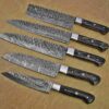 Custom Handmade Damascus Steel Chef Knife Set With Leather Roller Kit | Christmas Gift, Birthday Gift, Wedding Gift, Anniversary Gift, Valentine's Gift - Image 4