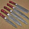 Custom Handmade Damascus Steel Chef Knife Set With Leather Roller Kit | Christmas Gift, Birthday Gift, Wedding Gift, Anniversary Gift, Valentine's Gift - Image 5