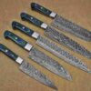 Custom Handmade Damascus Steel Chef Knife Set With Leather Roller Kit | Christmas Gift, Birthday Gift, Wedding Gift, Anniversary Gift, Valentine's Gift - Image 5