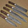 Custom Handmade Damascus Steel Chef Knife Set With Leather Roller Kit | Christmas Gift, Birthday Gift, Wedding Gift, Anniversary Gift, Valentine's Gift - Image 5