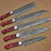 Custom Handmade Damascus Steel Chef Knife Set With Leather Roller Kit | Christmas Gift, Birthday Gift, Wedding Gift, Anniversary Gift, Valentine's Gift - Image 6