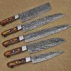 Custom Handmade Damascus Steel Chef Knife Set With Leather Roller Kit | Christmas Gift, Birthday Gift, Wedding Gift, Anniversary Gift, Valentine's Gift - Image 6