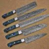Custom Handmade Damascus Steel Chef Knife Set With Leather Roller Kit | Christmas Gift, Birthday Gift, Wedding Gift, Anniversary Gift, Valentine's Gift - Image 6