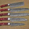 Custom Handmade Damascus Steel Chef Knife Set With Leather Roller Kit | Christmas Gift, Birthday Gift, Wedding Gift, Anniversary Gift, Valentine's Gift - Image 7