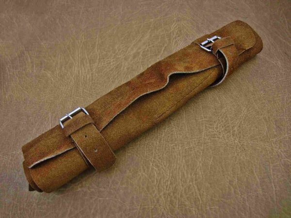 Custom Handmade Damascus Steel Chef Knife Set With Leather Roller Kit | Christmas Gift, Birthday Gift, Wedding Gift, Anniversary Gift, Valentine's Gift - Image 9
