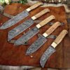 Custom Handmade Damascus Steel Chef Knife Set With Leather Roller Kit | Christmas Gift, Birthday Gift, Wedding Gift, Anniversary Gift, Valentine's Gift - Image 2