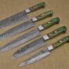 Custom Handmade Damascus Steel Chef Knife Set With Leather Roller Kit | Christmas Gift, Birthday Gift, Wedding Gift, Anniversary Gift, Valentine's Gift - Image 3
