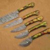 Custom Handmade Damascus Steel Chef Knife Set With Leather Roller Kit | Christmas Gift, Birthday Gift, Wedding Gift, Anniversary Gift, Valentine's Gift - Image 2