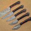 Custom Handmade Damascus Steel Chef Knife Set With Leather Roller Kit | Christmas Gift, Birthday Gift, Wedding Gift, Anniversary Gift, Valentine's Gift - Image 2