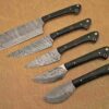 Custom Handmade Damascus Steel Chef Knife Set With Leather Roller Kit | Christmas Gift, Birthday Gift, Wedding Gift, Anniversary Gift, Valentine's Gift