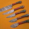 Custom Handmade Damascus Steel Chef Knife Set With Leather Roller Kit | Christmas Gift, Birthday Gift, Wedding Gift, Anniversary Gift, Valentine's Gift
