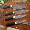 Custom Handmade Damascus Steel Chef Knife Set With Leather Roller Kit | Christmas Gift, Birthday Gift, Wedding Gift, Anniversary Gift, Valentine's Gift - Image 3