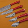 Custom Handmade Damascus Steel Chef Knife Set With Leather Roller Kit | Christmas Gift, Birthday Gift, Wedding Gift, Anniversary Gift, Valentine's Gift - Image 3