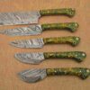 Custom Handmade Damascus Steel Chef Knife Set With Leather Roller Kit | Christmas Gift, Birthday Gift, Wedding Gift, Anniversary Gift, Valentine's Gift - Image 3