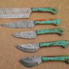 Custom Handmade Damascus Steel Chef Knife Set With Leather Roller Kit | Christmas Gift, Birthday Gift, Wedding Gift, Anniversary Gift, Valentine's Gift