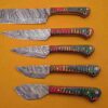 Custom Handmade Damascus Steel Chef Knife Set With Leather Roller Kit | Christmas Gift, Birthday Gift, Wedding Gift, Anniversary Gift, Valentine's Gift - Image 3