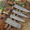 Custom Handmade Damascus Steel Chef Knife Set With Leather Roller Kit | Christmas Gift, Birthday Gift, Wedding Gift, Anniversary Gift, Valentine's Gift - Image 4