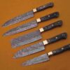 Custom Handmade Damascus Steel Chef Knife Set With Leather Roller Kit | Christmas Gift, Birthday Gift, Wedding Gift, Anniversary Gift, Valentine's Gift - Image 4
