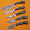 Custom Handmade Damascus Steel Chef Knife Set With Leather Roller Kit | Christmas Gift, Birthday Gift, Wedding Gift, Anniversary Gift, Valentine's Gift - Image 4