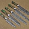 Custom Handmade Damascus Steel Chef Knife Set With Leather Roller Kit | Christmas Gift, Birthday Gift, Wedding Gift, Anniversary Gift, Valentine's Gift - Image 5