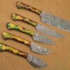 Custom Handmade Damascus Steel Chef Knife Set With Leather Roller Kit | Christmas Gift, Birthday Gift, Wedding Gift, Anniversary Gift, Valentine's Gift - Image 4