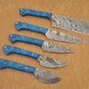 Custom Handmade Damascus Steel Chef Knife Set With Leather Roller Kit | Christmas Gift, Birthday Gift, Wedding Gift, Anniversary Gift, Valentine's Gift - Image 5