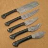 Custom Handmade Damascus Steel Chef Knife Set With Leather Roller Kit | Christmas Gift, Birthday Gift, Wedding Gift, Anniversary Gift, Valentine's Gift - Image 4