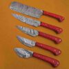 Custom Handmade Damascus Steel Chef Knife Set With Leather Roller Kit | Christmas Gift, Birthday Gift, Wedding Gift, Anniversary Gift, Valentine's Gift - Image 5
