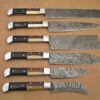 Custom Handmade Damascus Steel Chef Knife Set With Leather Roller Kit | Christmas Gift, Birthday Gift, Wedding Gift, Anniversary Gift, Valentine's Gift - Image 5