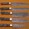 Custom Handmade Damascus Steel Chef Knife Set With Leather Roller Kit | Christmas Gift, Birthday Gift, Wedding Gift, Anniversary Gift, Valentine's Gift - Image 5