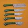 Custom Handmade Damascus Steel Chef Knife Set With Leather Roller Kit | Christmas Gift, Birthday Gift, Wedding Gift, Anniversary Gift, Valentine's Gift - Image 5