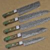 Custom Handmade Damascus Steel Chef Knife Set With Leather Roller Kit | Christmas Gift, Birthday Gift, Wedding Gift, Anniversary Gift, Valentine's Gift - Image 6