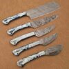 Custom Handmade Damascus Steel Chef Knife Set With Leather Roller Kit | Christmas Gift, Birthday Gift, Wedding Gift, Anniversary Gift, Valentine's Gift - Image 4
