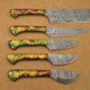 Custom Handmade Damascus Steel Chef Knife Set With Leather Roller Kit | Christmas Gift, Birthday Gift, Wedding Gift, Anniversary Gift, Valentine's Gift