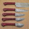 Custom Handmade Damascus Steel Chef Knife Set With Leather Roller Kit | Christmas Gift, Birthday Gift, Wedding Gift, Anniversary Gift, Valentine's Gift - Image 5