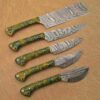 Custom Handmade Damascus Steel Chef Knife Set With Leather Roller Kit | Christmas Gift, Birthday Gift, Wedding Gift, Anniversary Gift, Valentine's Gift - Image 5