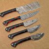 Custom Handmade Damascus Steel Chef Knife Set With Leather Roller Kit | Christmas Gift, Birthday Gift, Wedding Gift, Anniversary Gift, Valentine's Gift - Image 4