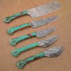 Custom Handmade Damascus Steel Chef Knife Set With Leather Roller Kit | Christmas Gift, Birthday Gift, Wedding Gift, Anniversary Gift, Valentine's Gift - Image 5