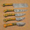 Custom Handmade Damascus Steel Chef Knife Set With Leather Roller Kit | Christmas Gift, Birthday Gift, Wedding Gift, Anniversary Gift, Valentine's Gift - Image 5