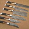 Custom Handmade Damascus Steel Chef Knife Set With Leather Roller Kit | Christmas Gift, Birthday Gift, Wedding Gift, Anniversary Gift, Valentine's Gift - Image 6