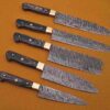 Custom Handmade Damascus Steel Chef Knife Set With Leather Roller Kit | Christmas Gift, Birthday Gift, Wedding Gift, Anniversary Gift, Valentine's Gift - Image 6