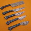 Custom Handmade Damascus Steel Chef Knife Set With Leather Roller Kit | Christmas Gift, Birthday Gift, Wedding Gift, Anniversary Gift, Valentine's Gift - Image 6