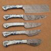 Custom Handmade Damascus Steel Chef Knife Set With Leather Roller Kit | Christmas Gift, Birthday Gift, Wedding Gift, Anniversary Gift, Valentine's Gift - Image 5