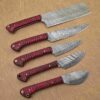 Custom Handmade Damascus Steel Chef Knife Set With Leather Roller Kit | Christmas Gift, Birthday Gift, Wedding Gift, Anniversary Gift, Valentine's Gift - Image 6